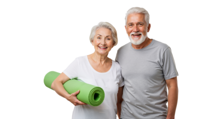 Senior Couple with Yoga Mat: Embracing Wellness, Fitness, and Togetherness