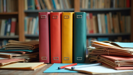 Colorful bookshelf framed with darkness highlights preserved calm in knowledge amidst encroaching screen based lifestyle