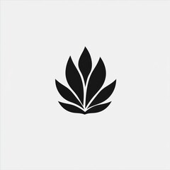 Naklejka premium Simple black silhouette of stylized plant