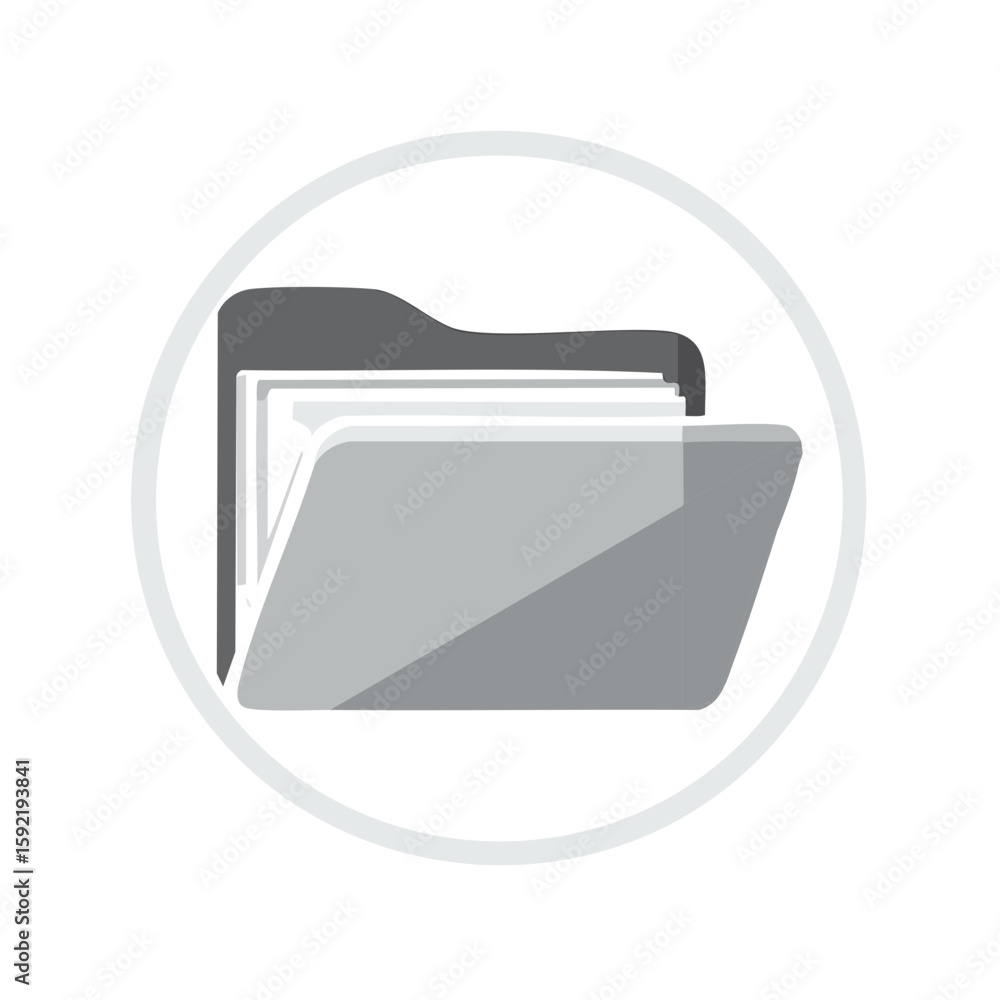 Poster office file folder icon graphic element for computer documents and information