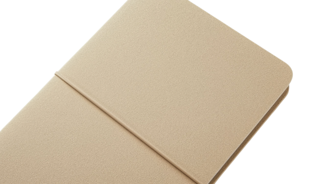 Elegant beige notebook with a smooth finish, perfect for notes and sketches.