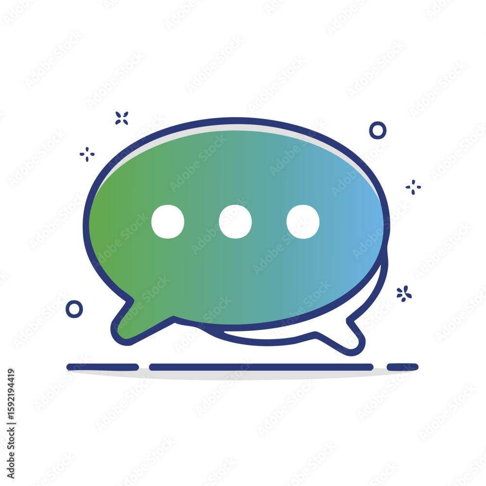 Poster vector icon with speech bubble. gradient communication symbol. flat design element for online conver