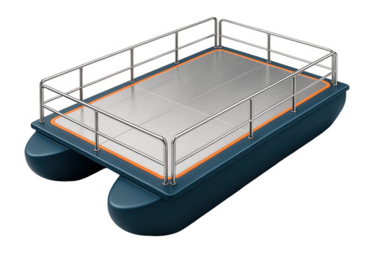 Semi-submersible platform with twin hulls and a wide working area