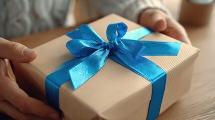 Hands holding a gift box