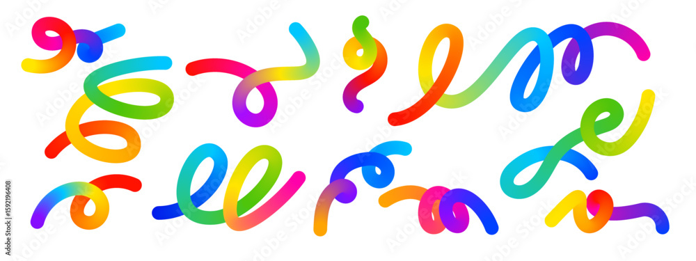 Poster fluid wave elements of colorful squiggly designs.vector graphic pattern with wavy lines in bright co