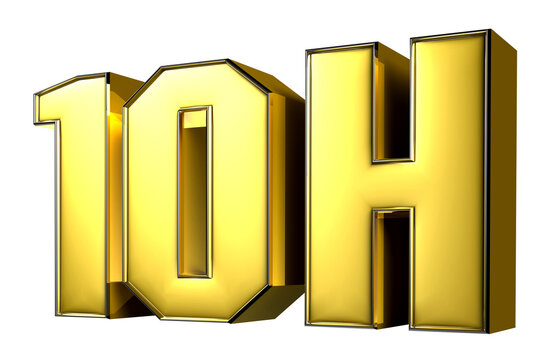 10H gold 3D illustration.