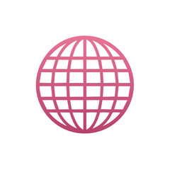 Magenta Globe Icon Symbolizing Global Connectivity and International Networks