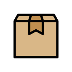 Package icon vector. Cardboard box shipping illustration