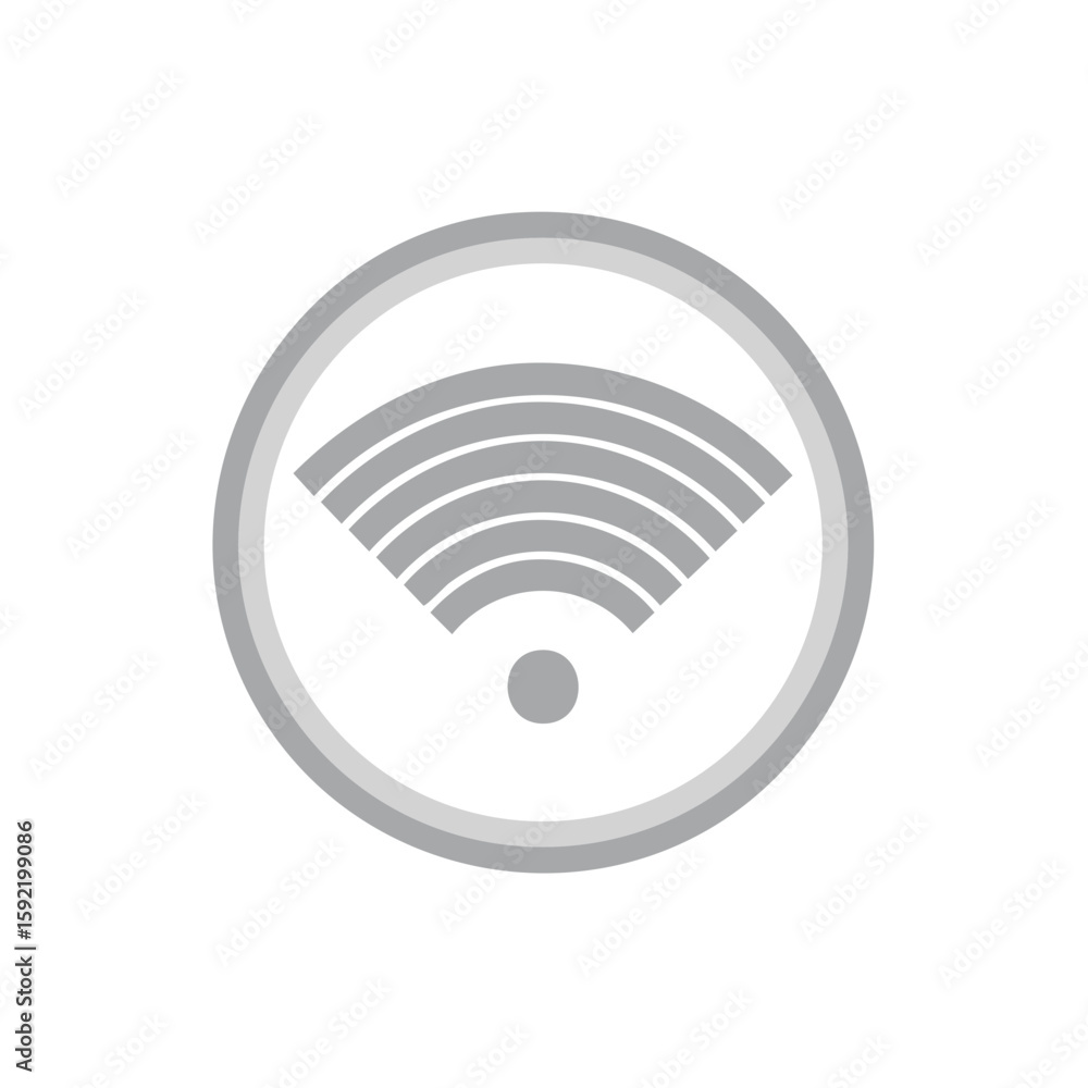 Aufkleber wireless connectivity symbol grey circle graphic wifi networks data transmission internet access
