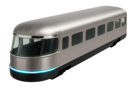 End-of-train observation car with a rounded rear and wraparound windows