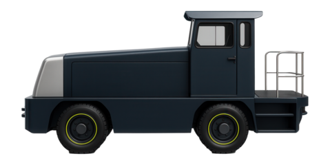 Single-cab diesel shunter with elongated front hood and rear platform