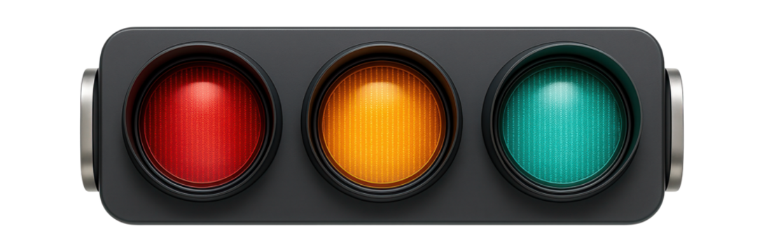 Compact traffic light with horizontal arrangement of lights