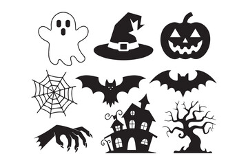 halloween elements illustration vector