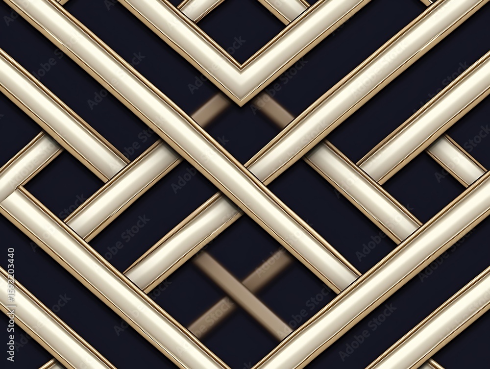 Fototapete elegant and luxurious abstract pattern with interwoven gold and dark navy elements
