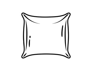 Simple square pillow line art perfect for bedding, textile, or home decor design projects and minimalist illustration needs.