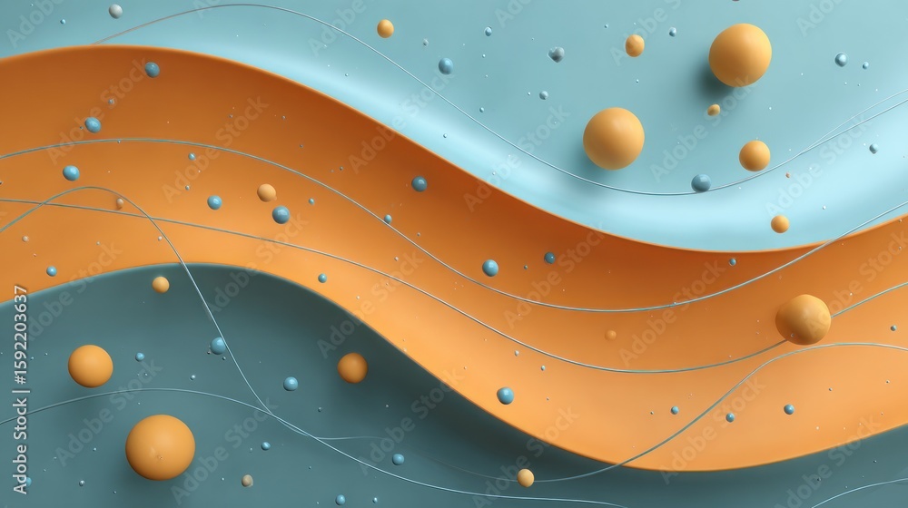 Aufkleber abstract design with soft colors and wavy forms