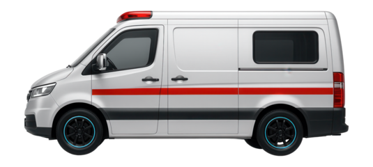 Compact urban ambulance with low-profile tires and compact design