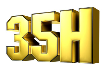 35H gold 3D illustration.