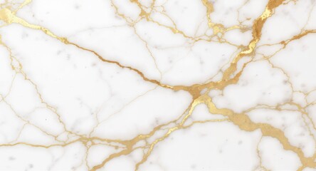 Luxurious White Marble Texture with Shiny Gold Veins for Elegant Backgrounds