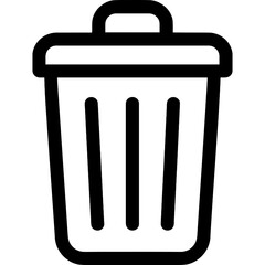 Trash bin waste container outline icon vector