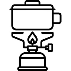 Naklejka premium Portable camping stove outline icon vector