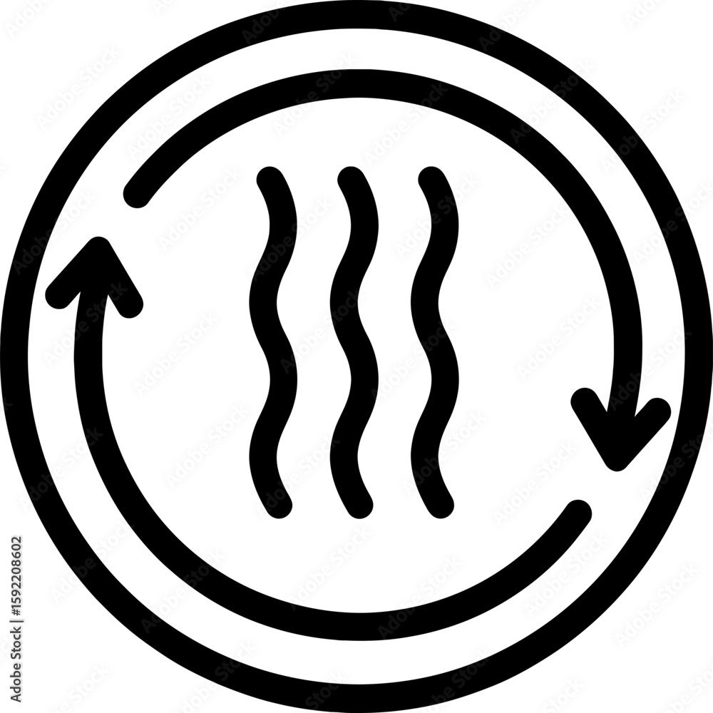 Poster convection cell circular flow outline icon vector