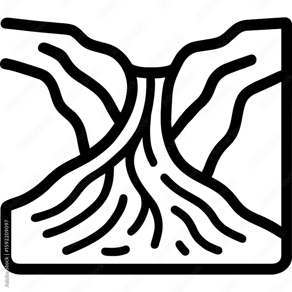 Poster erosion pattern flowing clean minimal outline icon vector