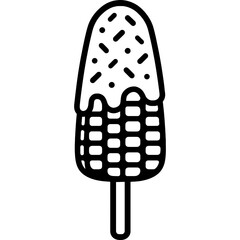 Elote corn street food outline icon vector