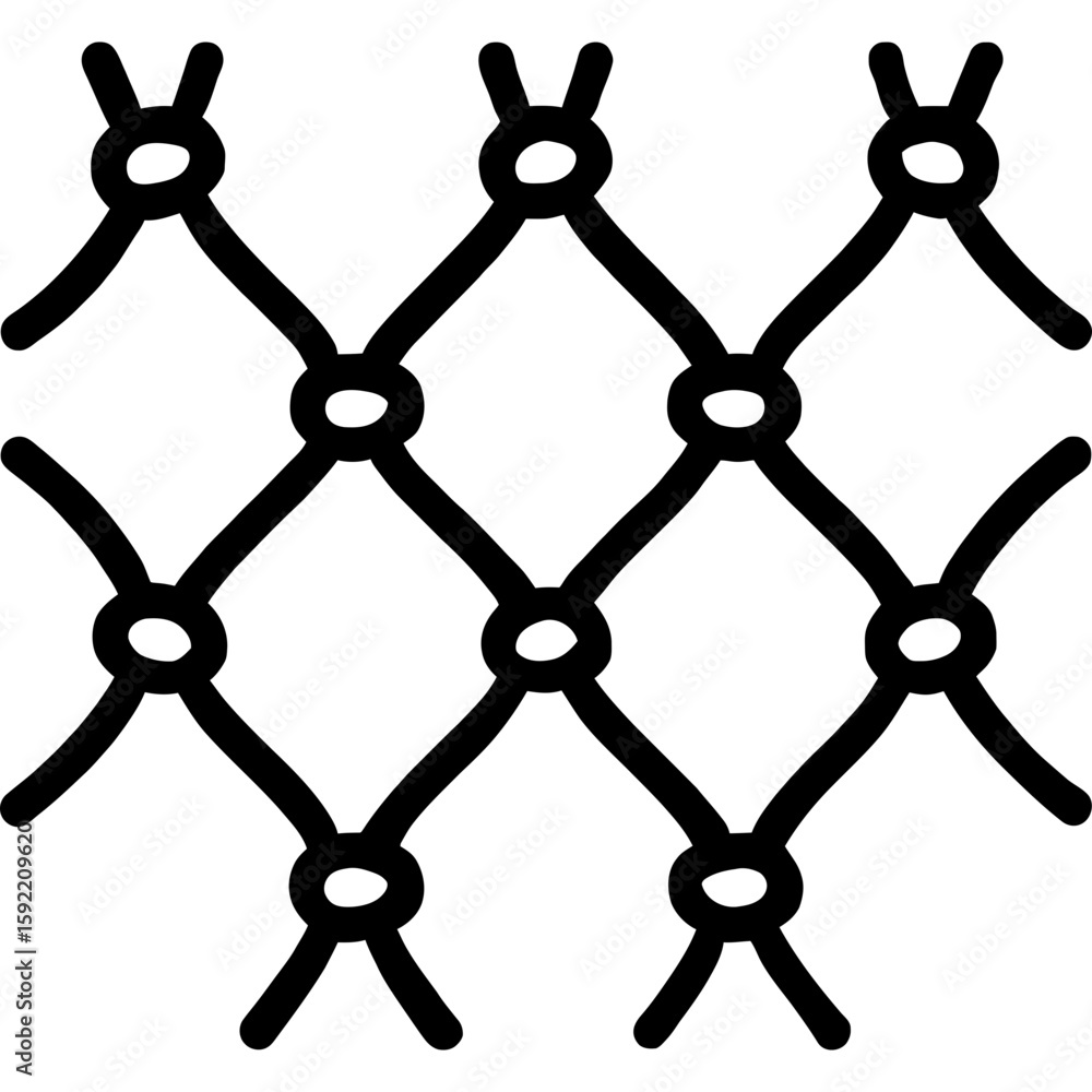 Poster net knot mesh pattern outline icon vector