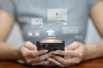 E-Learning Mobile Application Interface with Online Lessons