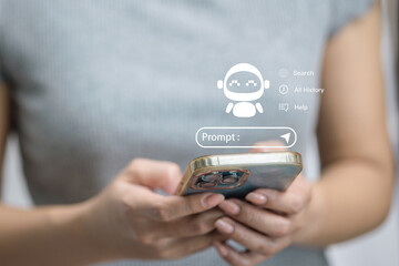 Prompt Input with Chatbot Interface on Smartphone