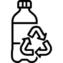 Recyclable plastic outline icon vector