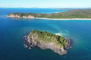 Aerial View of Antsoha Island, Madagascar – White Sand Beach and Turquoise Sea