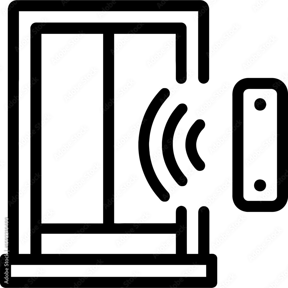 Poster window sensor outline icon vector
