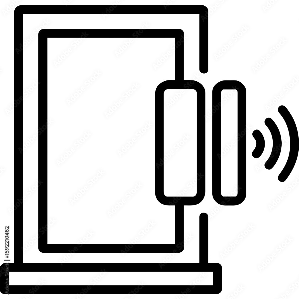 Poster window sensor outline icon vector