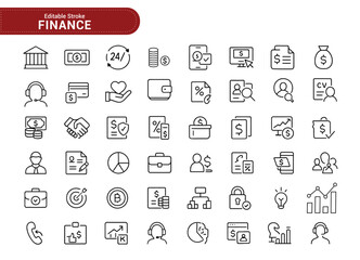 Finance Icon Set – Banking, Investment, Money & Economy Symbols