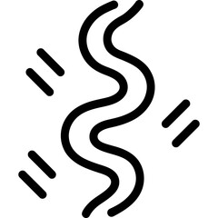 Snake track wavy outline icon vector