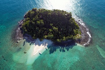 Aerial View of Antsoha Island, Madagascar – White Sand Beach and Turquoise Sea