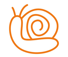 Snail, cute funny kawaii adorable smiling slow character. Happy comic amusing animal in simple doodle style.