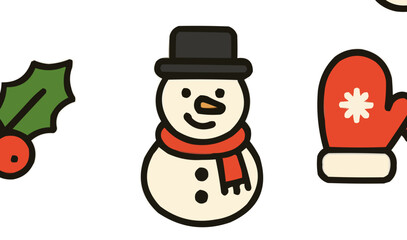 Flat Christmas Icons – Holiday Elements Collection in Vector Style