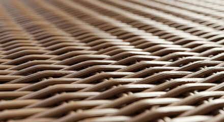 Woven Texture Creates a Detailed Background with Interlaced Strands and Brown Tones