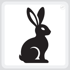 Obraz premium Stylish Black Silhouette of a Rabbit with Wings