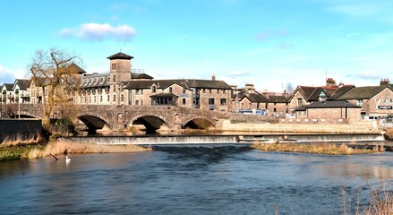 The weir on the River Kent in the middle of Kendal