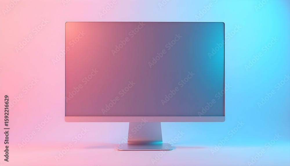 Wall mural computer display screen monitor technology device digital blank modern mockup design