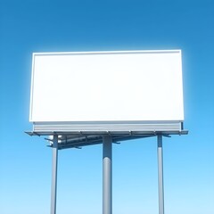 Fototapeta premium Blank billboard advertisement advertising ad marketing outdoor sky commercial space promo