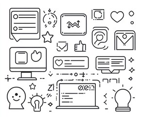 Vector graphic of digital interface elements