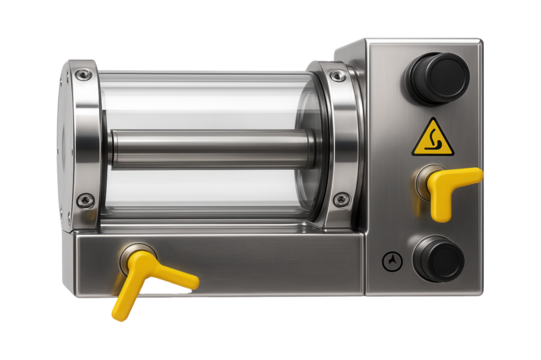 Vacuum casting equipment with a horizontal chamber and integrated safety interlocks for a medical device production facility