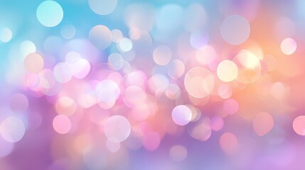 Fototapeta premium Colorful abstract bokeh, soft blurred lights in pastel hues, perfect for backgrounds or festive themes, gentle ambiance.