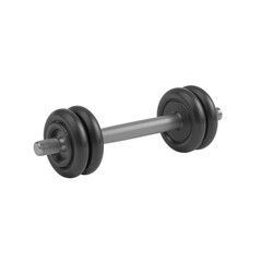 Dumbbell for strength training with transparent background isolated, promoting wellness