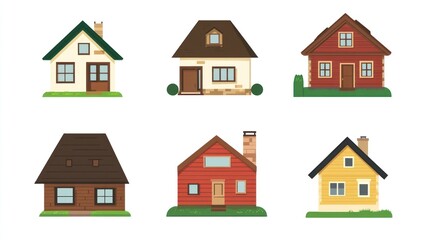 Collection of stylized houses